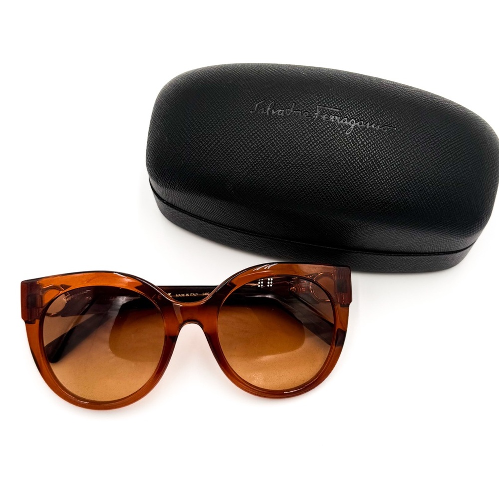 Salvatore Ferragamo Round Cat Eye Sunglasses